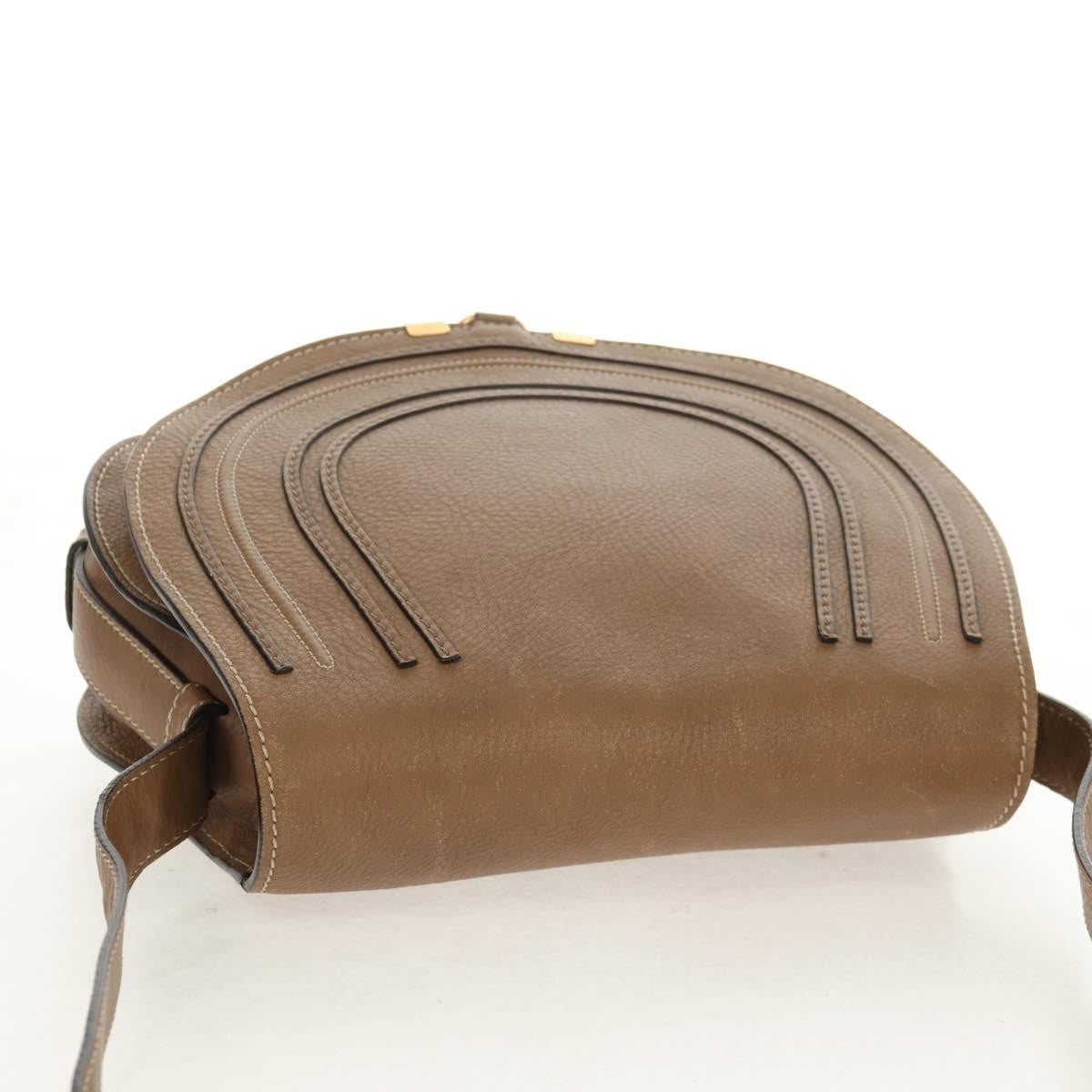Chloe Marcie Saddle Bag Leather, BEIGE, LEATHER, Shoulder bag