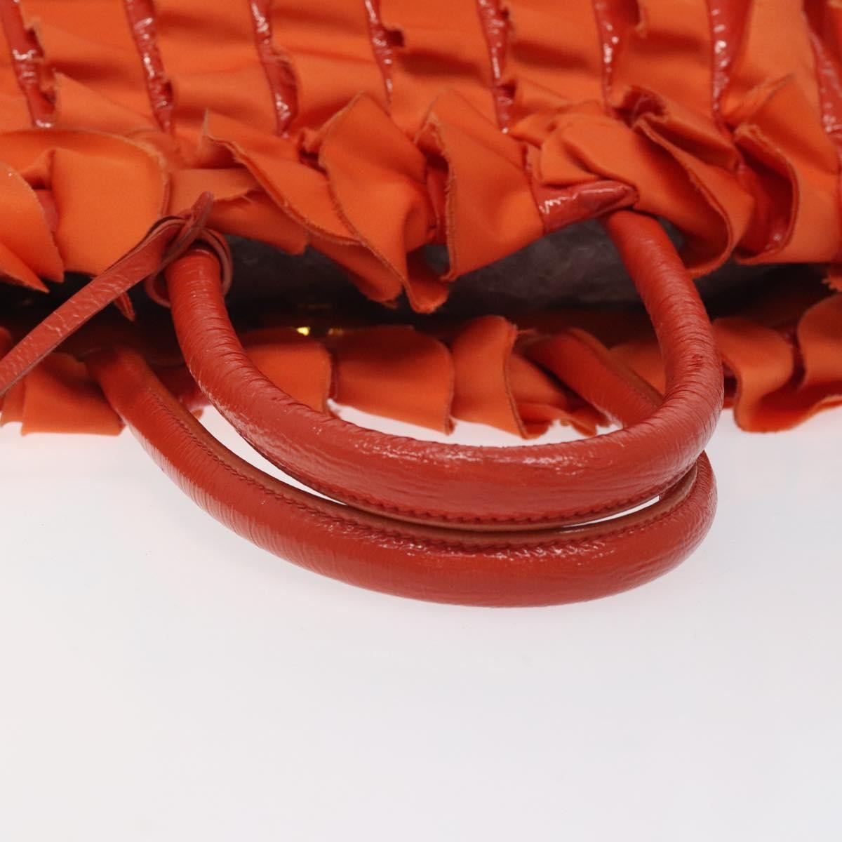 Prada Open Tote Ruffled Tessuto, ORANGE, NYLON, Handbag