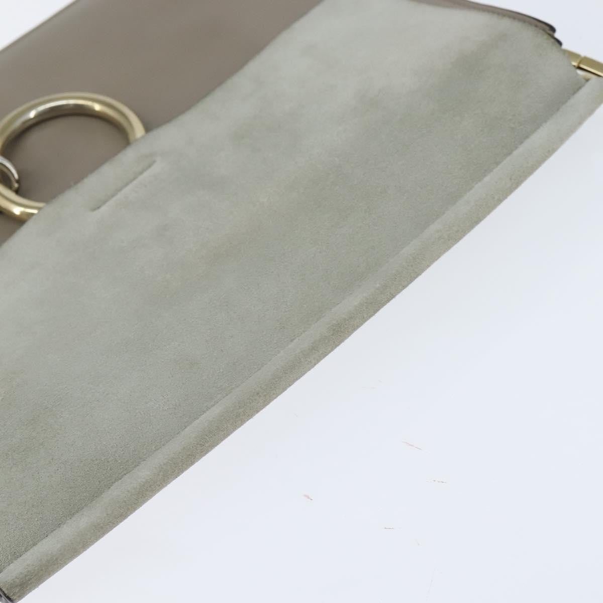 Chloe Faye Shoulder Bag Leather and Suede, Gray, Leather, Shoulder Bag