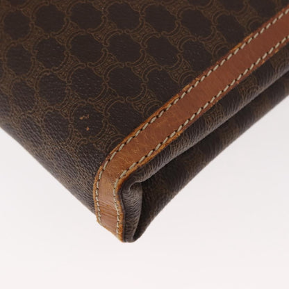 Celine Macadam Pochette Canvas and Leather, BROWN, CANVAS, Clutche & pouche