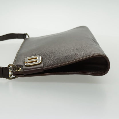 Christian Dior CD Shoulder bag Leather, BROWN, LEATHER, Shoulder bag