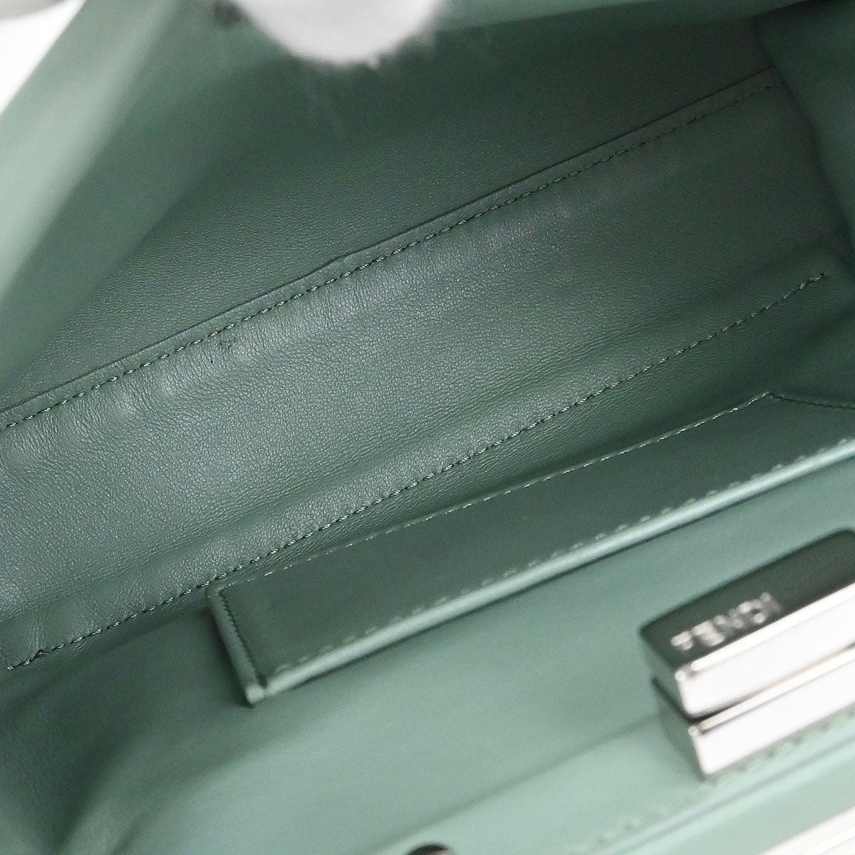 Fendi Peekaboo Bag Leather, Green, Leather, Handbag