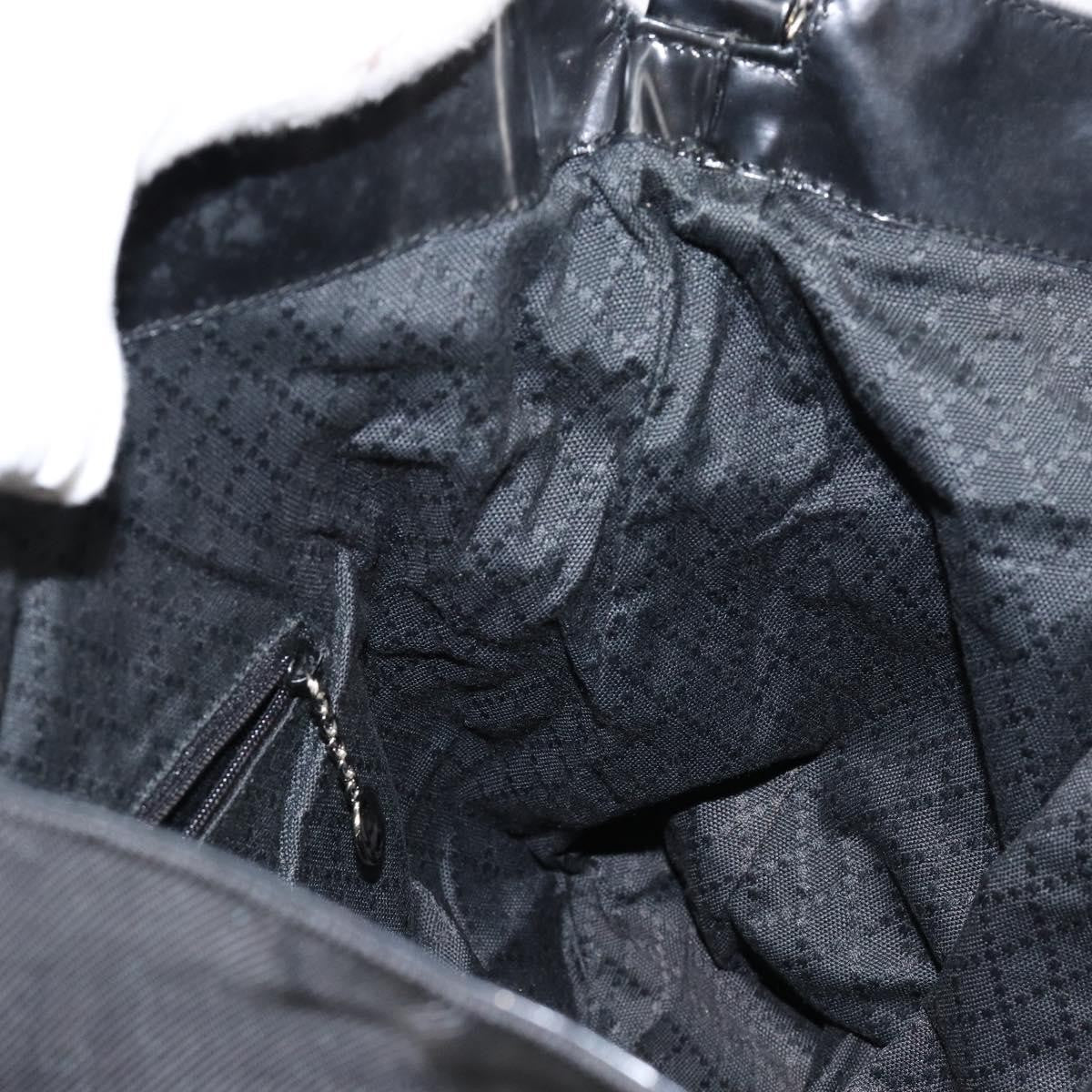 Gucci Vintage Bamboo Handle Open Hobo Nylon, BLACK, NYLON, Handbag