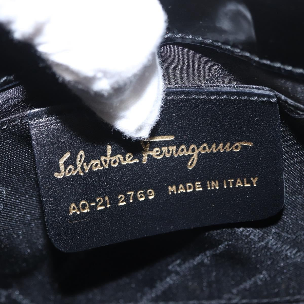 Salvatore Ferragamo Gancini Shoulder Bag Patent Leather, BLACK, PATENT_LEATHER, Shoulder bag