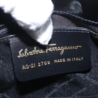 Salvatore Ferragamo Gancini Shoulder Bag Patent Leather, BLACK, PATENT_LEATHER, Shoulder bag