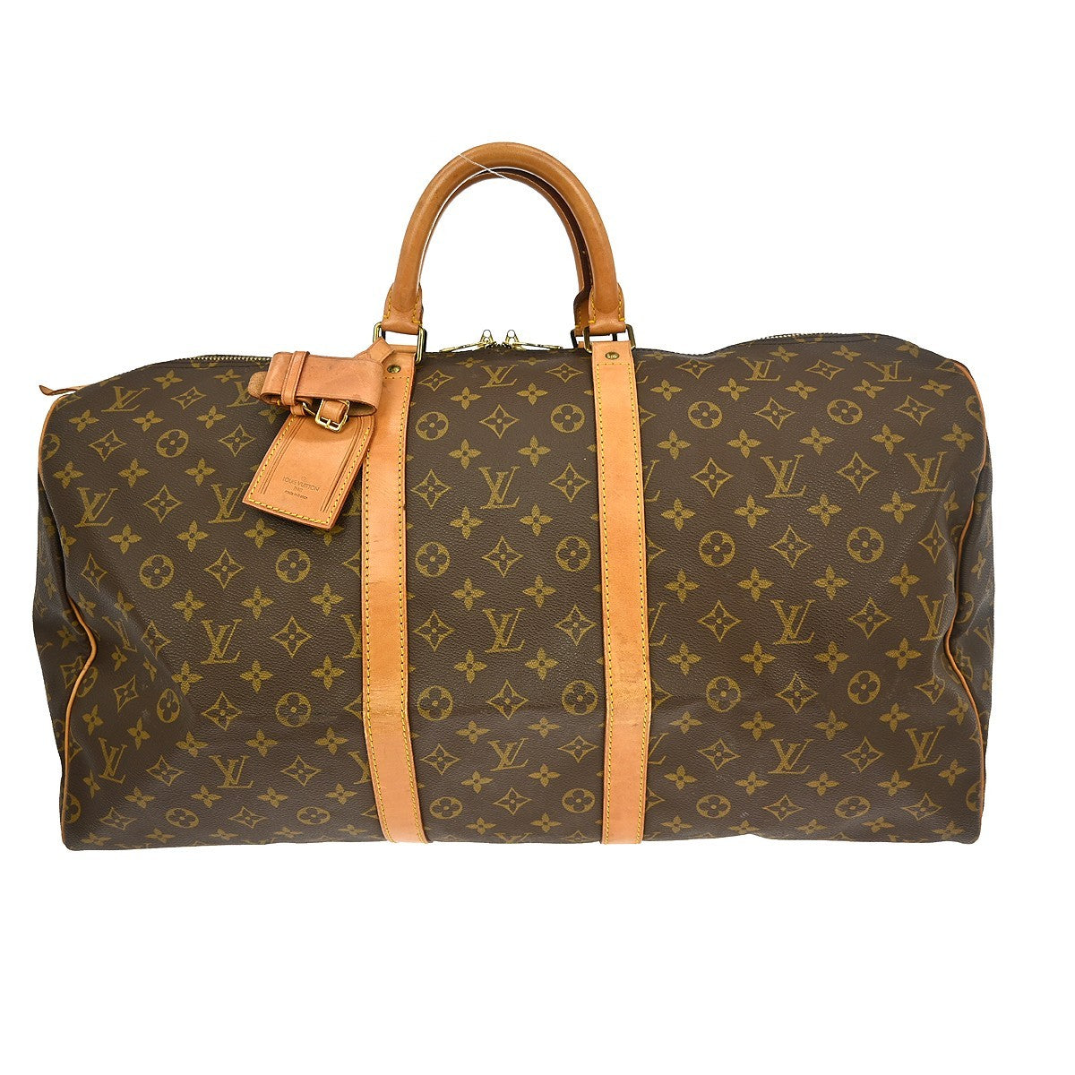 Louis Vuitton Keepall Bag Monogram Canvas, BROWN, CANVAS, Travel bag