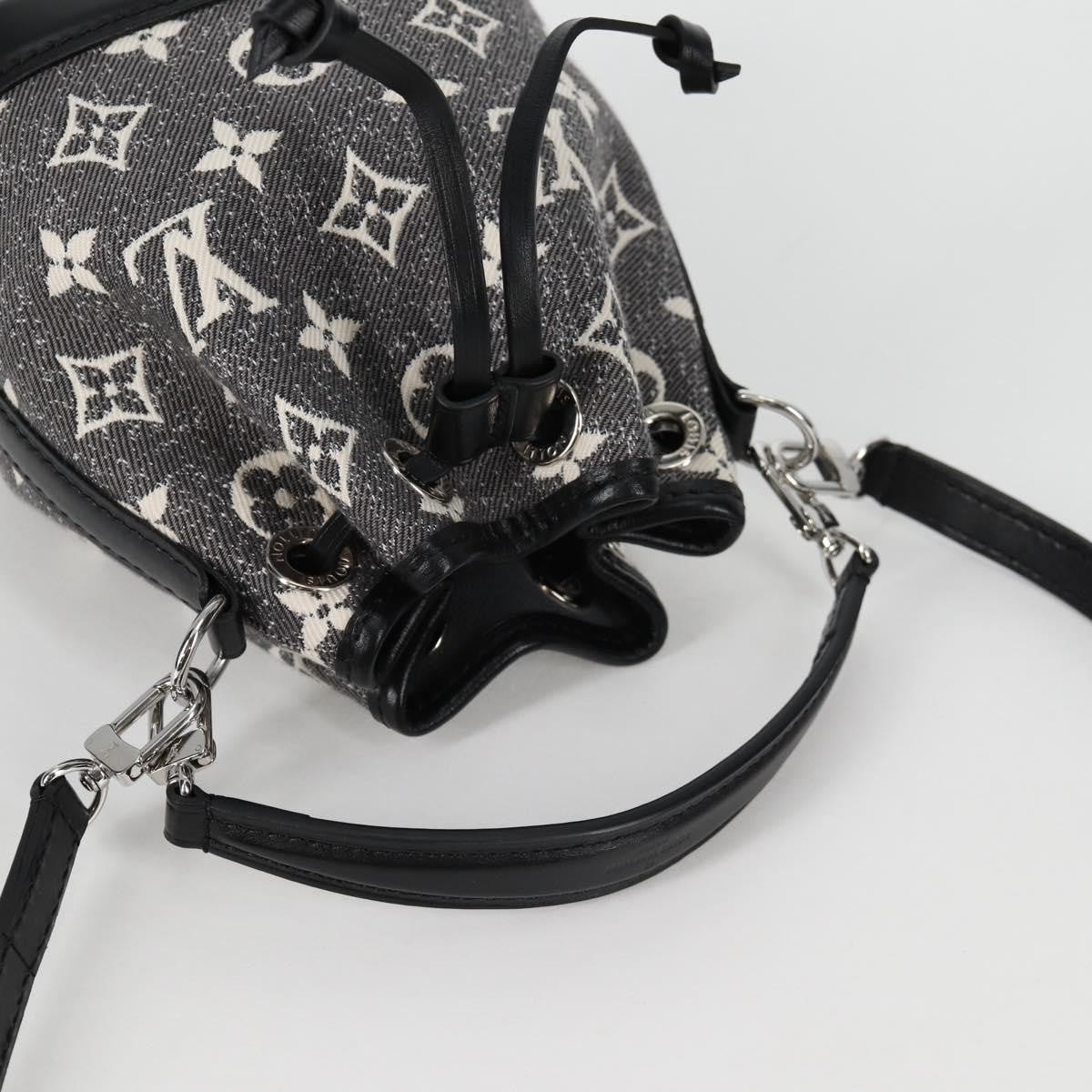 Louis Vuitton Noe NM Handbag Monogram Jacquard Denim, BLACK, CANVAS, Shoulder bag