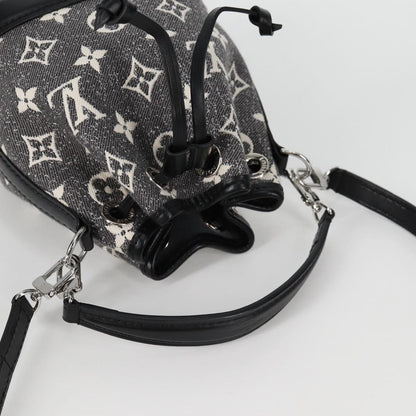 Louis Vuitton Noe NM Handbag Monogram Jacquard Denim, BLACK, CANVAS, Shoulder bag