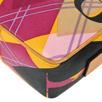 Christian Dior Argyle Check Shoulder Bag Canvas with Leather, MULTICOLOUR, CANVAS, Shoulder bag
