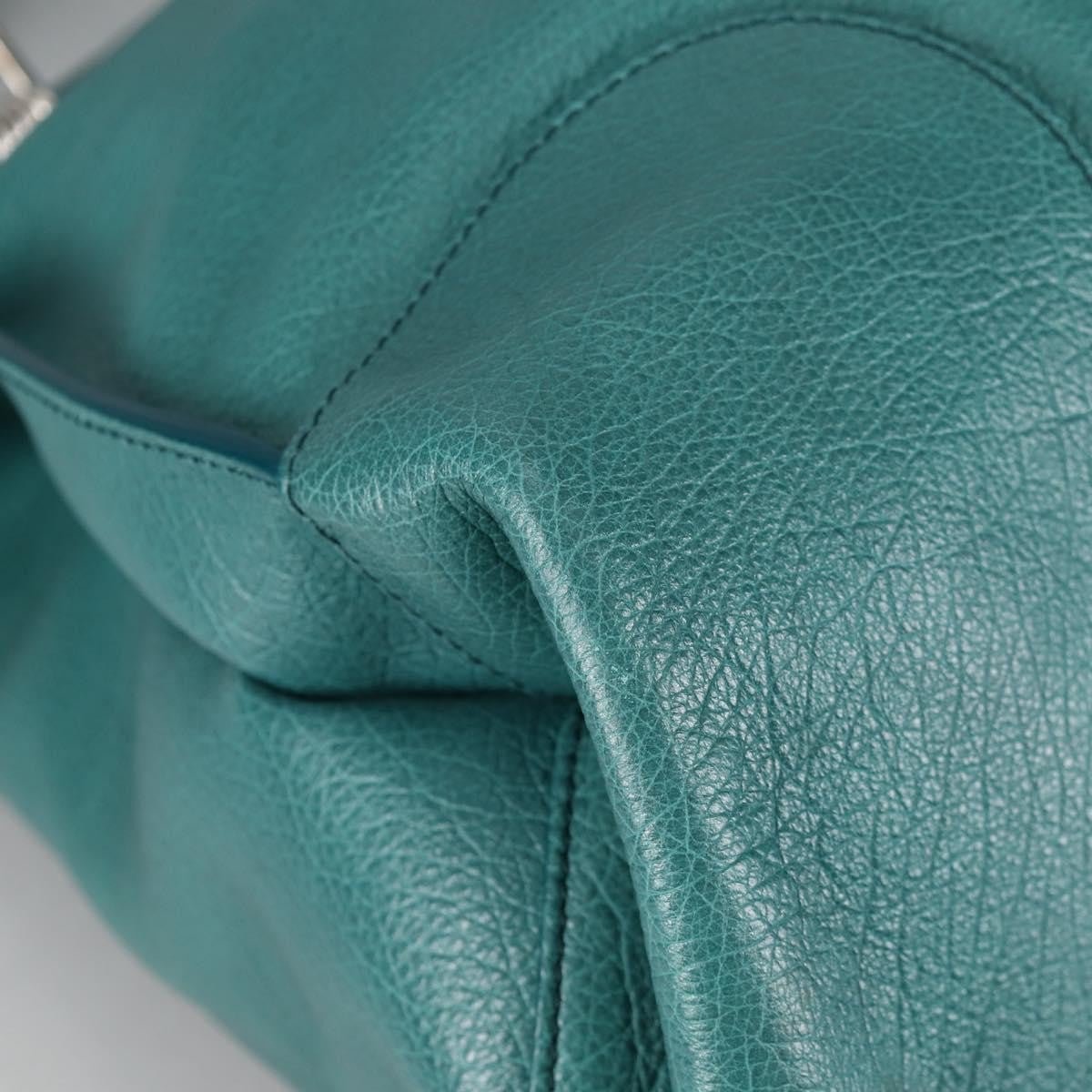 Celine Orlov Handbag Leather, TURQUOISE, LEATHER, Handbag