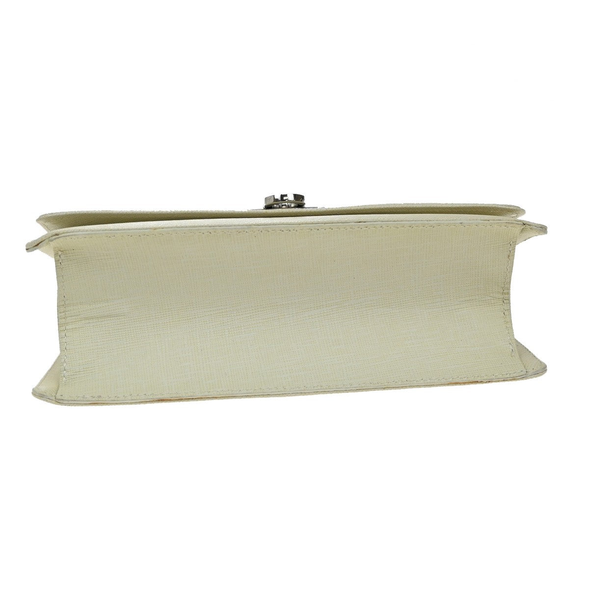 Salvatore Ferragamo Gancini Shoulder Bag Leather, WHITE, LEATHER, Shoulder bag