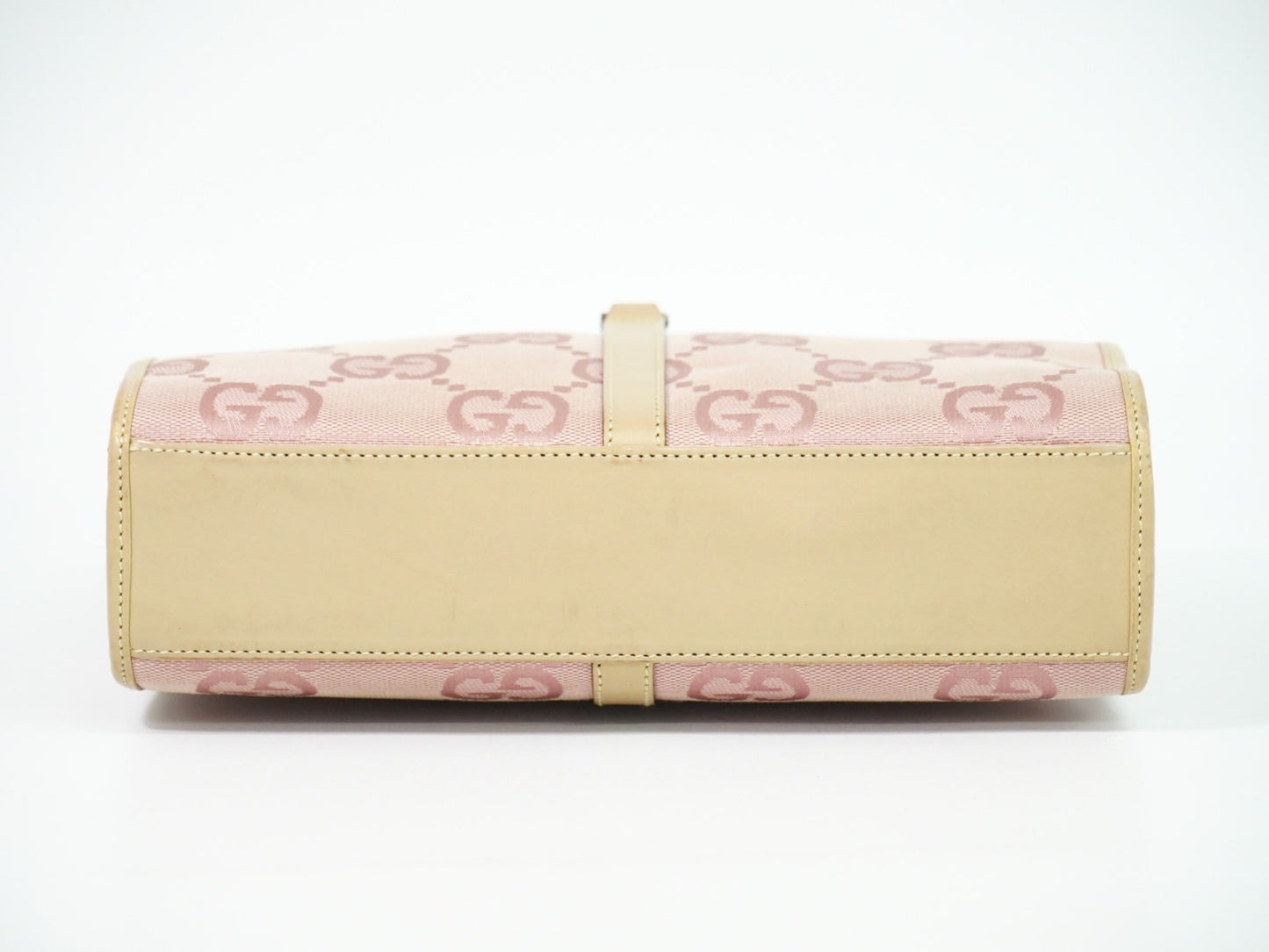 Gucci Jackie 1961 Tote GG Denim and Leather, Pink, Canvas, Handbag