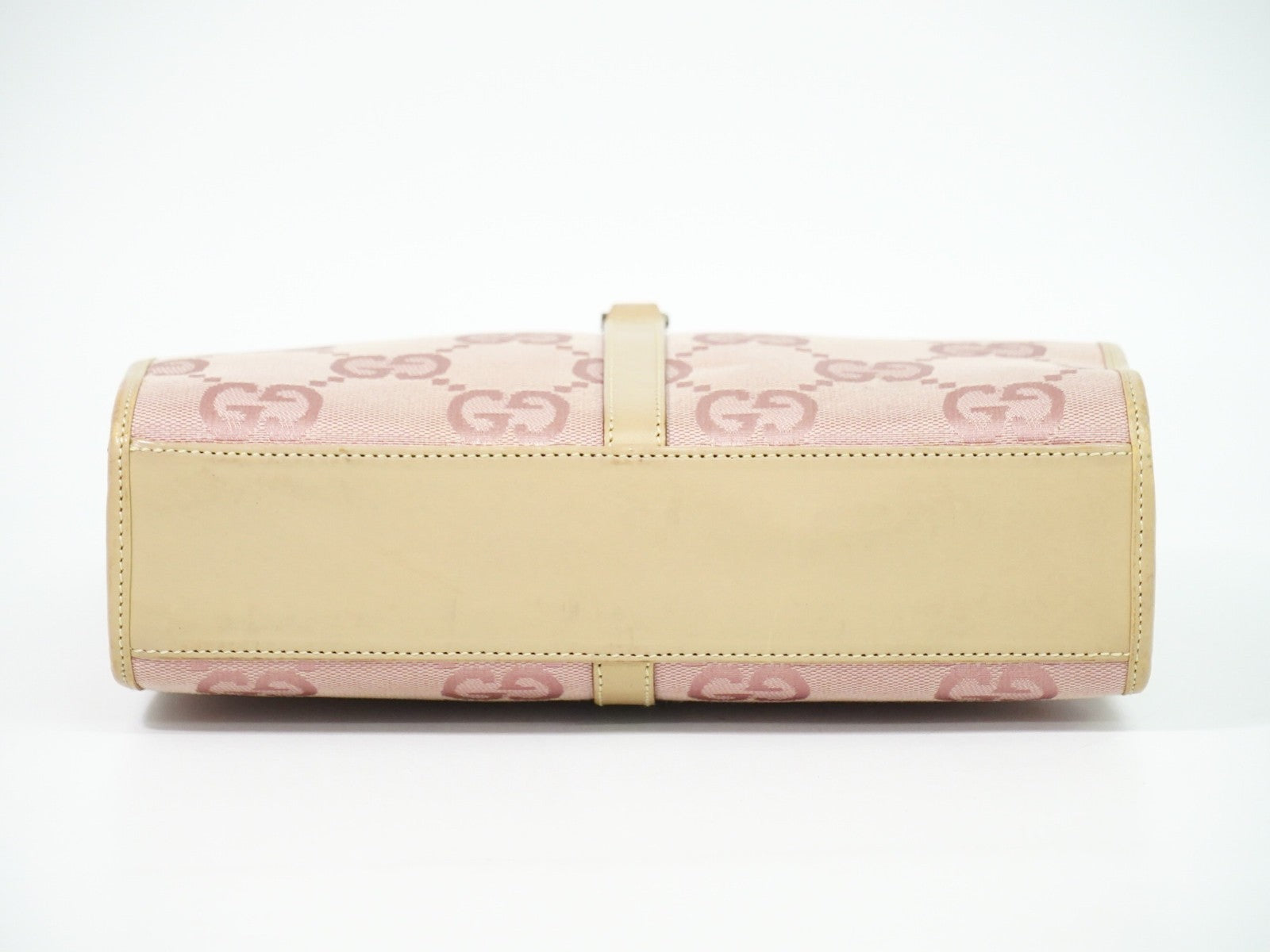 Gucci Jackie 1961 Tote GG Denim and Leather, Pink, Canvas, Handbag