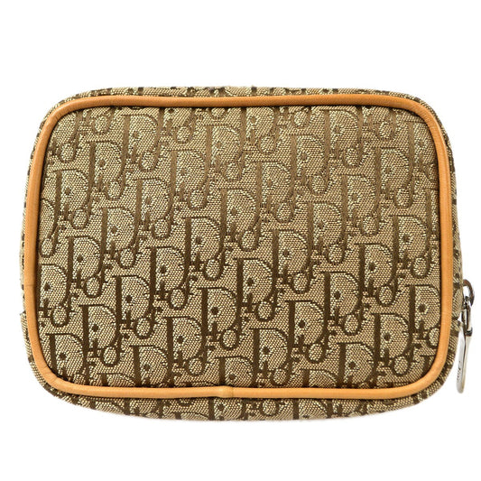 Christian Dior Vintage Trotter Pouch Canvas, BEIGE, CANVAS, Clutche & pouche