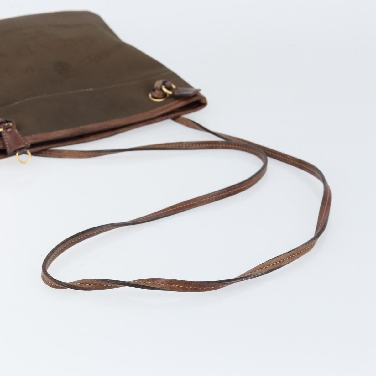 Prada Logo Flat Messenger Canvas, BROWN, CANVAS, Shoulder bag