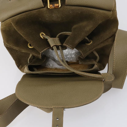 Gucci Vintage Bamboo Backpack Suede, KHAKI, SUEDE, Backpack
