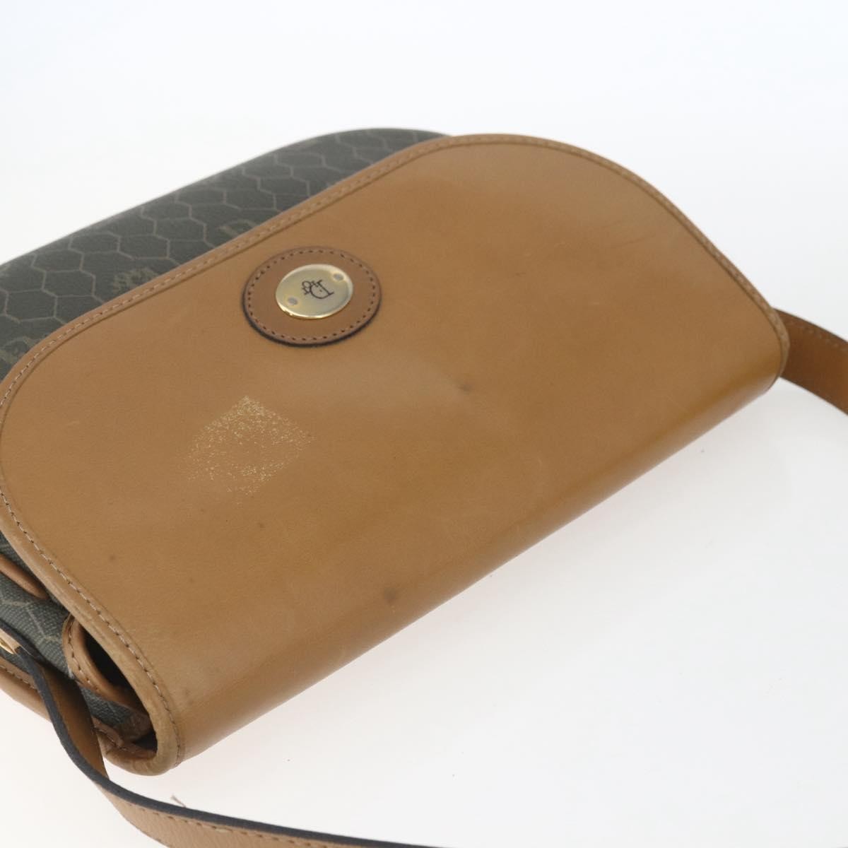 Christian Dior Vintage Honeycomb Flap Crossbody Bag Canvas and Leather, KHAKI, CANVAS, Shoulder bag