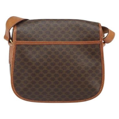 Celine Vintage Macadam Shoulder Bag Canvas and Leather, BROWN, CANVAS, Shoulder bag