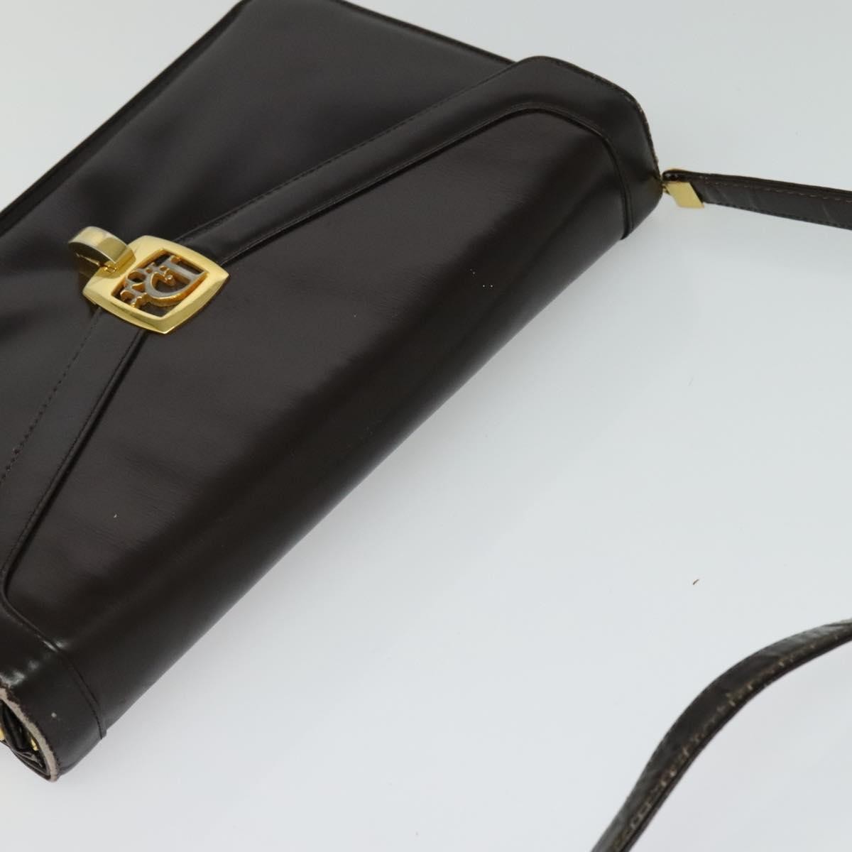 Christian Dior Vintage Shoulder Bag Leather, BROWN, LEATHER, Shoulder bag
