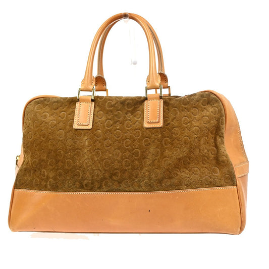 Celine C Macadam Handbag Suede and Leather, Brown, Suede, Handbag