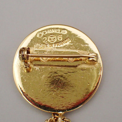 Chanel Vintage Medallion Flap Bag Brooch Metal, GOLD, GOLD_PLATED, Brooch
