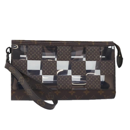 Louis Vuitton Chess Stand Pouch Canvas, BROWN, CANVAS, Clutche & pouche