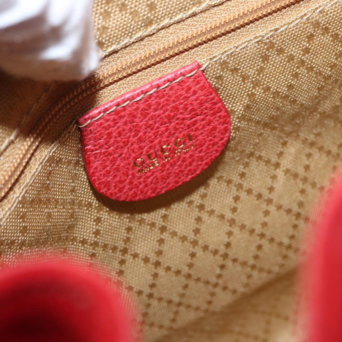Gucci Vintage Bamboo Backpack Suede, RED, SUEDE, Backpack