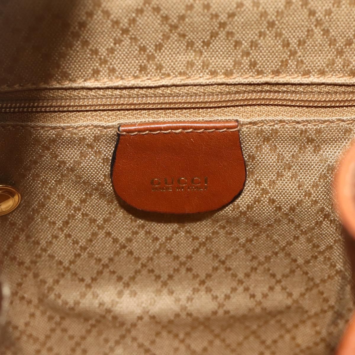 Gucci Vintage Bamboo Backpack Leather, Brown, Leather, Backpack