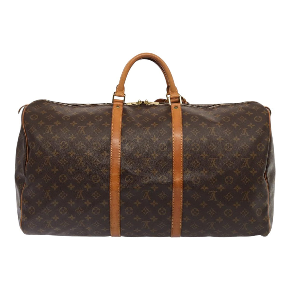 Louis Vuitton Keepall Bag Monogram Canvas, BROWN, CANVAS, Travel bag