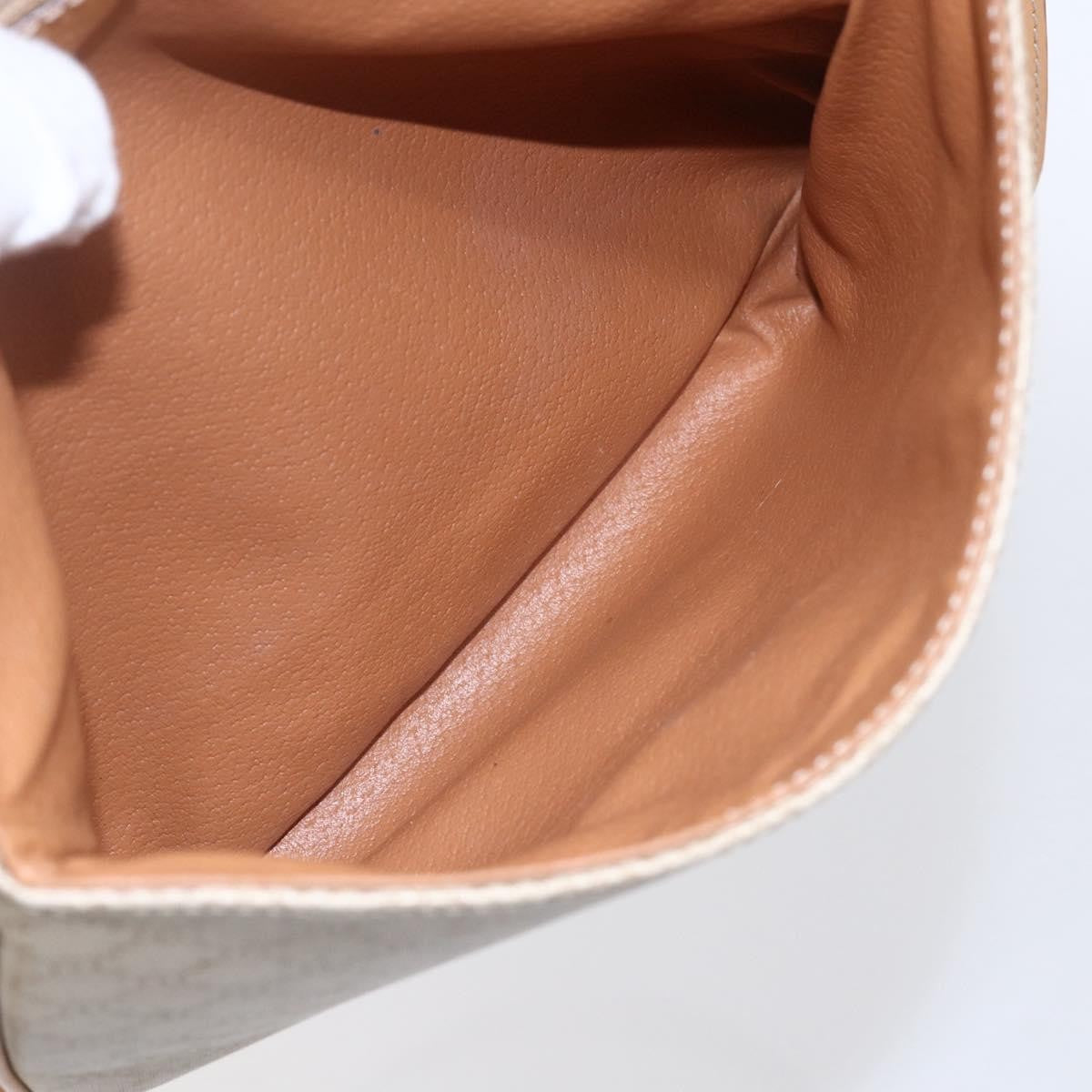 Celine Vintage Macadam Shoulder Bag Canvas and Leather, BEIGE, CANVAS, Shoulder bag