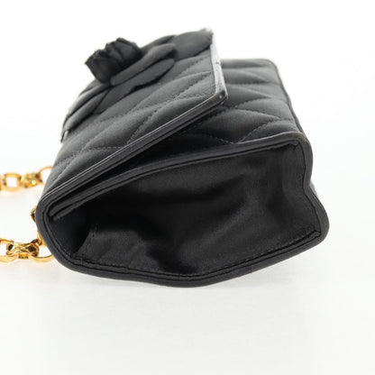 Chanel Vintage Camellia Flap Bag Satin, GRAY, SATIN, Clutche & pouche