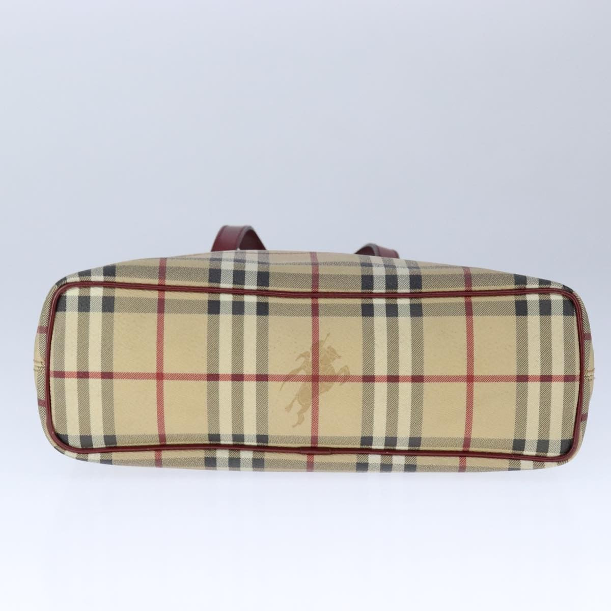 Burberry Top Handle Tote Haymarket Coated Canvas, BEIGE, PVC, Tote bag