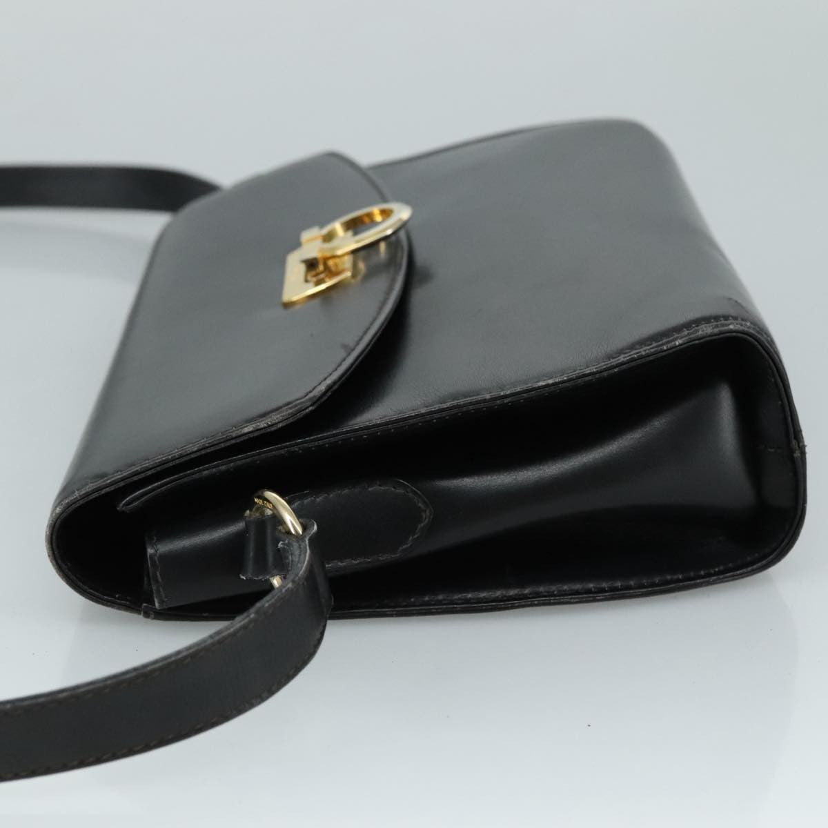 Salvatore Ferragamo Gancini Flap Shoulder bag Leather, Black, Leather, Shoulder Bag