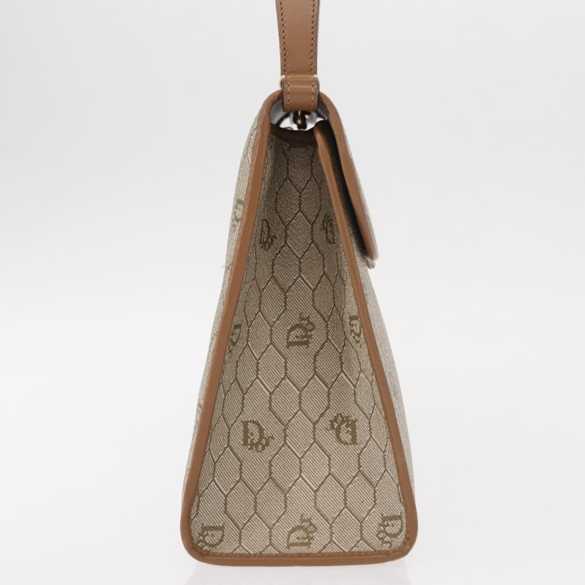 Christian Dior Vintage Honeycomb Handbag Canvas Leather, BEIGE, CANVAS, Handbag