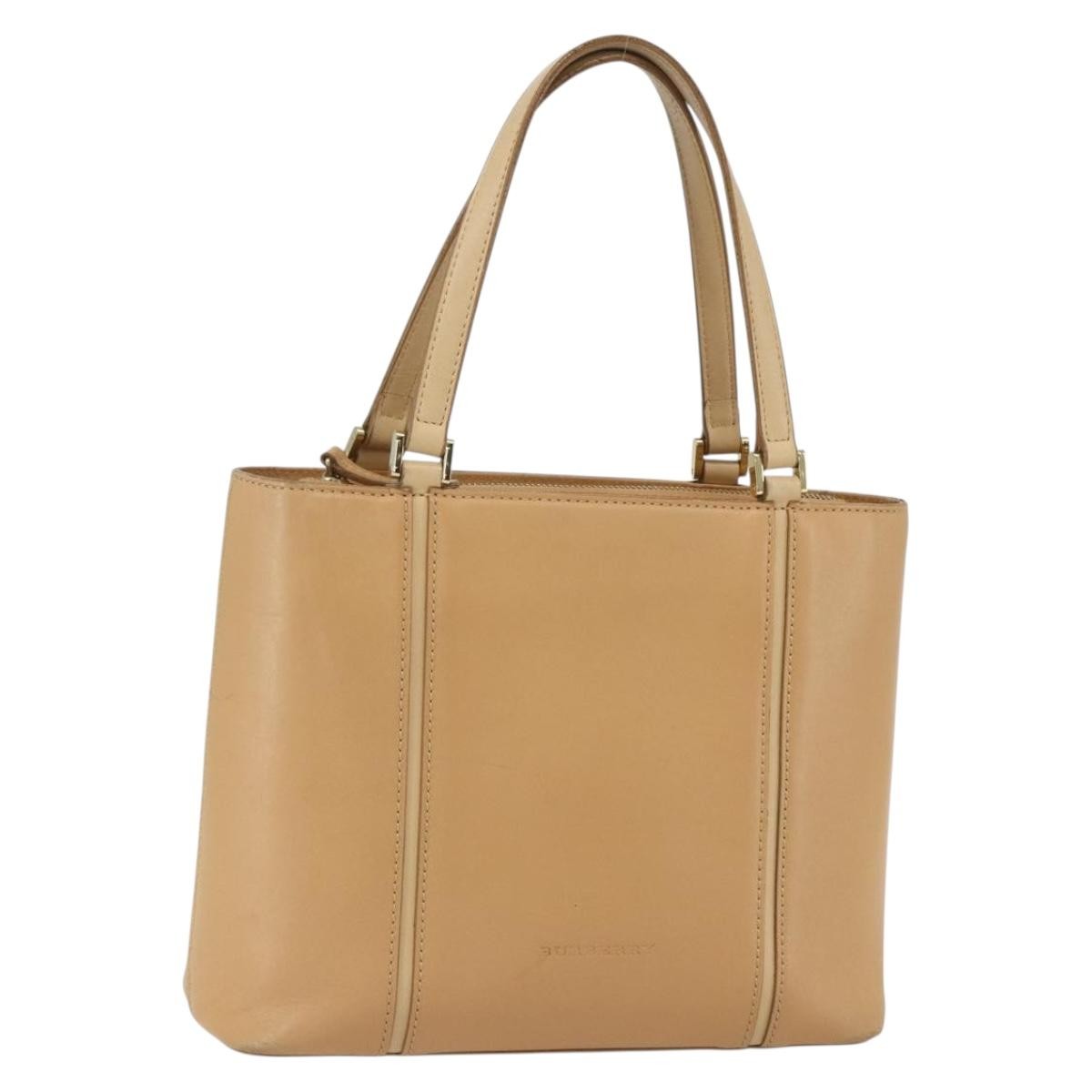 Burberry Vintage Handbag Leather, BEIGE, LEATHER, Handbag