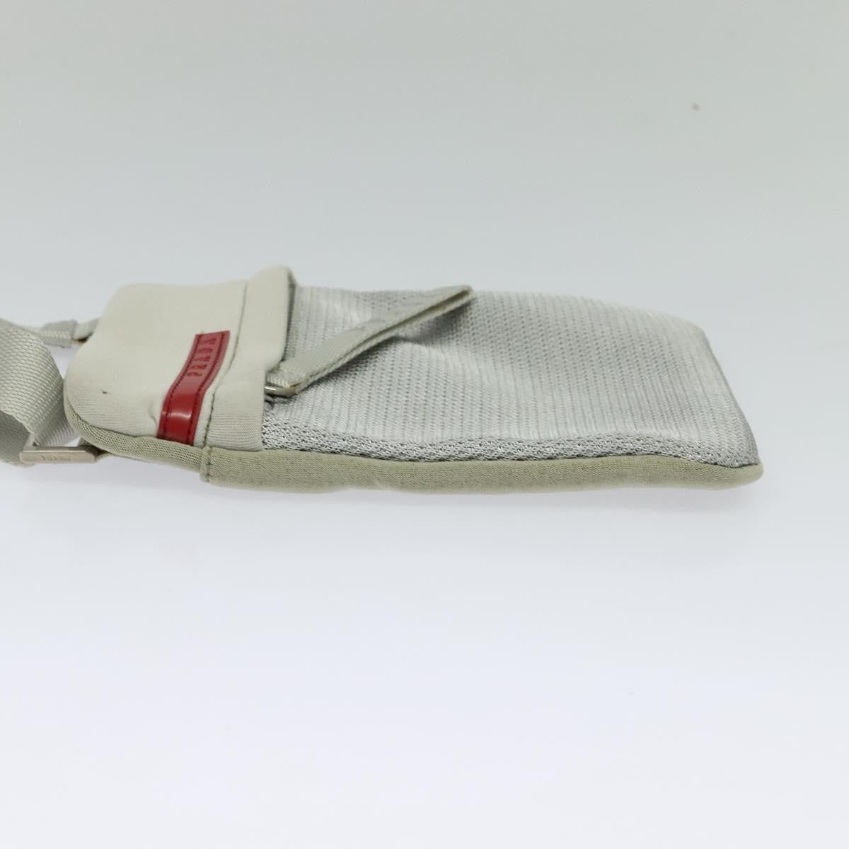 Prada Sport Zip Shoulder Bag Cotton, SILVER, COTTON, Shoulder bag