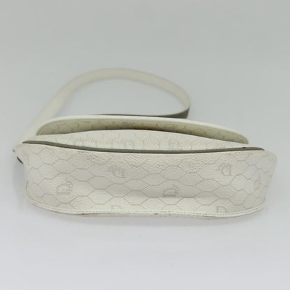 Christian Dior Vintage Honeycomb Flap Crossbody Bag Coated Canvas, WHITE, CANVAS, Crossbody bag