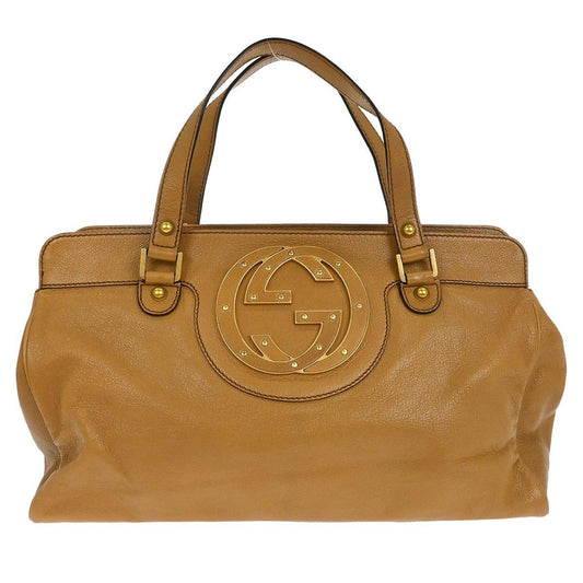 Gucci Blondie Satchel Leather, BROWN, LEATHER, Handbag