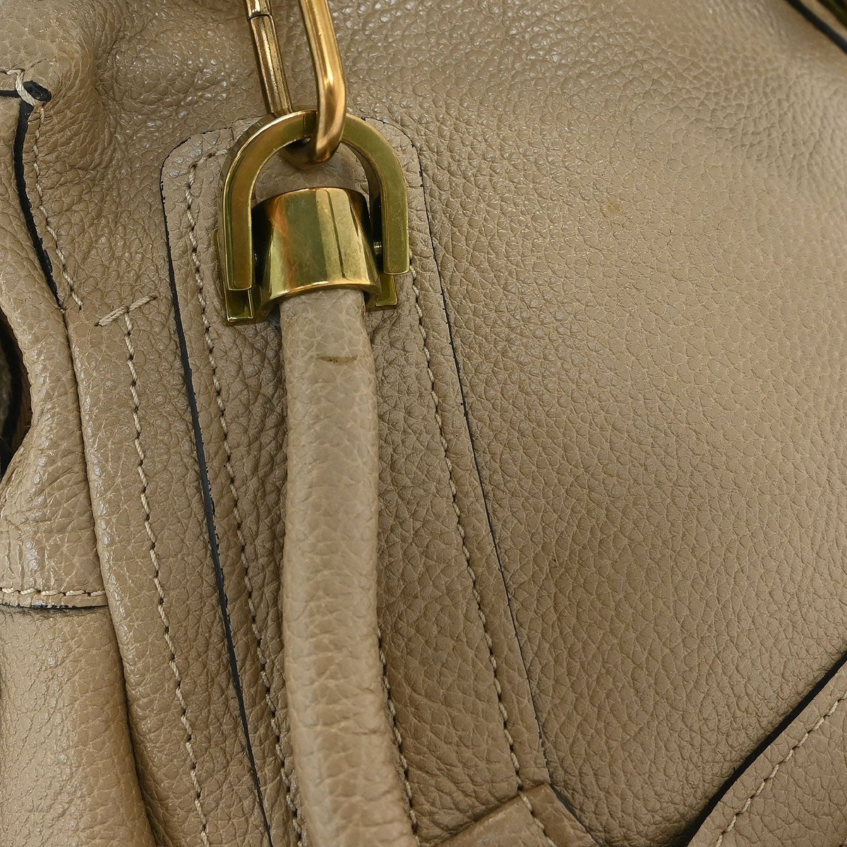 Chloe Paraty Top Handle Bag Leather, BEIGE, LEATHER, Handbag