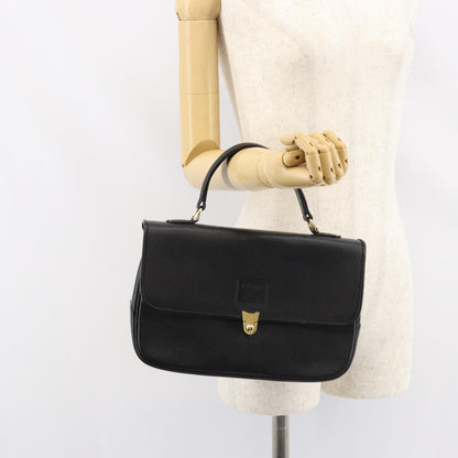 Burberry Vintage Handbag Leather, BLACK, LEATHER, Handbag