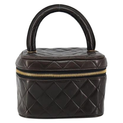 Chanel Vanity pouch Leather, BLACK, LEATHER, Toiletry Case