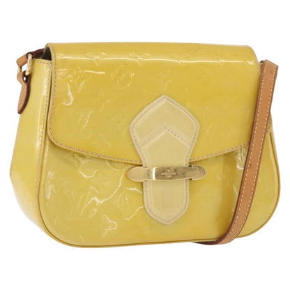 Louis Vuitton Bellflower Handbag Monogram Vernis, Yellow, Patent Leather, Shoulder Bag