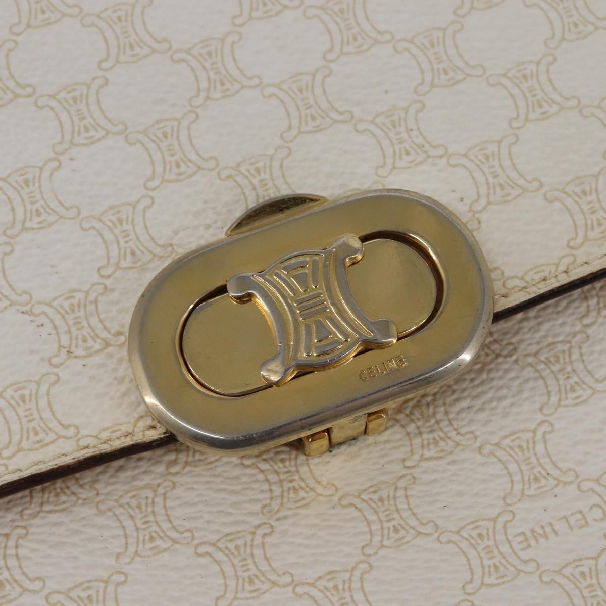 Celine Macadam Shoulder Bag PVC Leather, WHITE, CANVAS, Shoulder bag