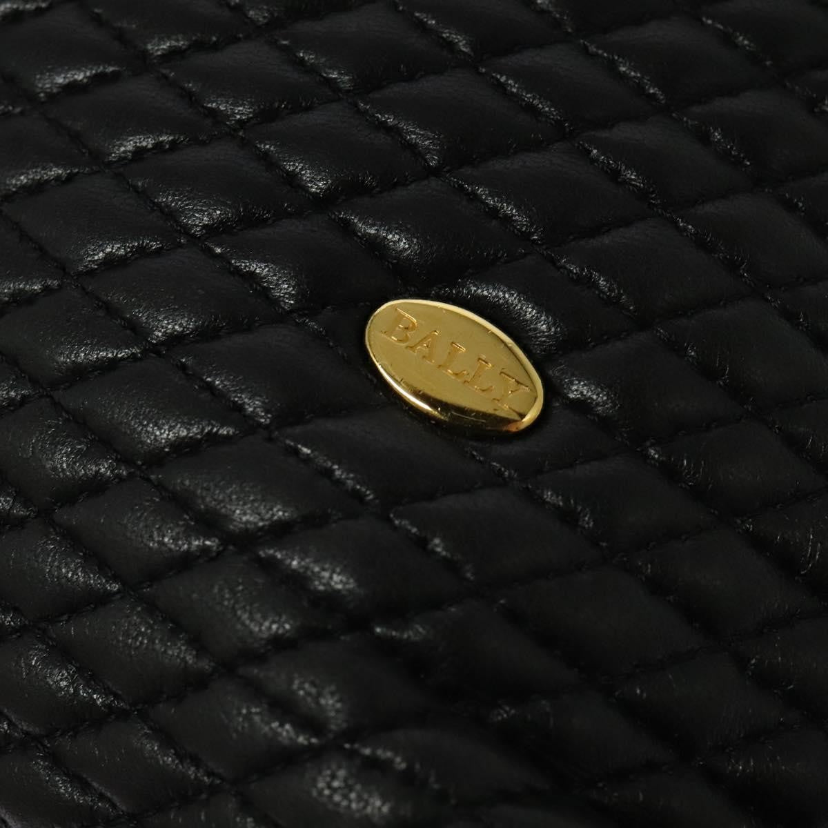 Bally Vintage Chain Shoulder Bag Quilted Leather, BLACK, LEATHER, Shoulder bag