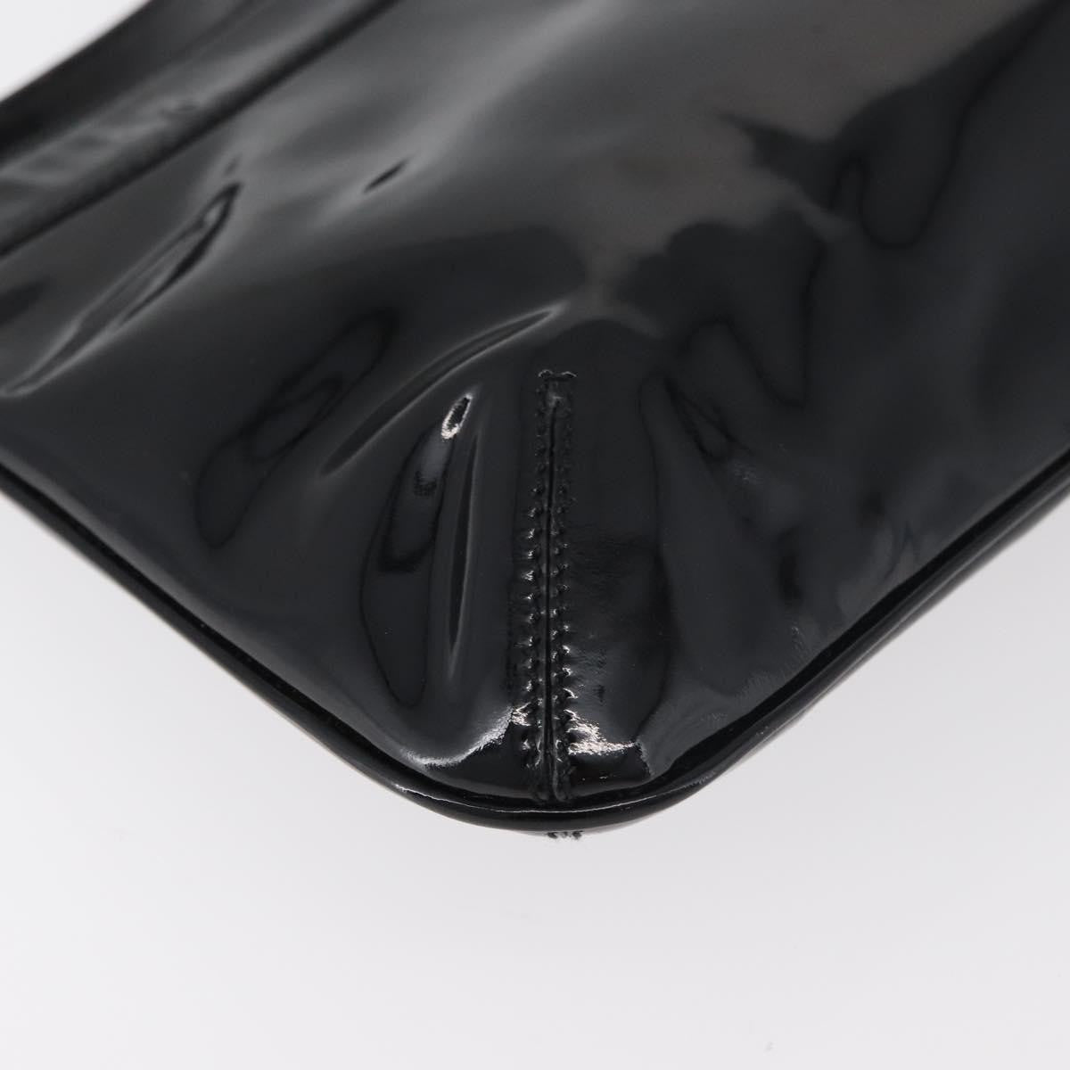 Salvatore Ferragamo Gancini Shoulder Bag Patent Leather, Black, Patent Leather, Shoulder Bag