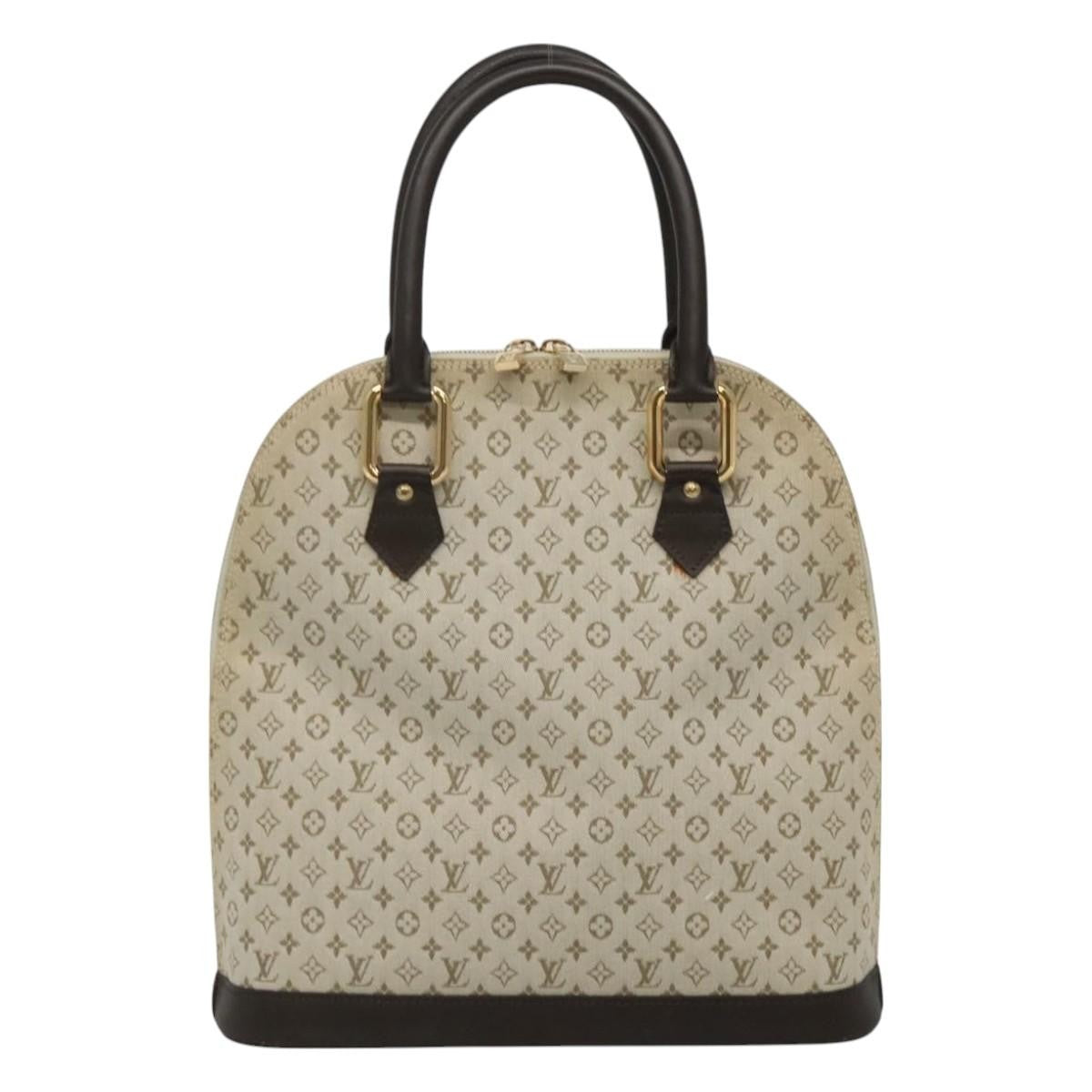 Louis Vuitton Alma Handbag Mini Lin Monogram, Khaki, Canvas, Handbag