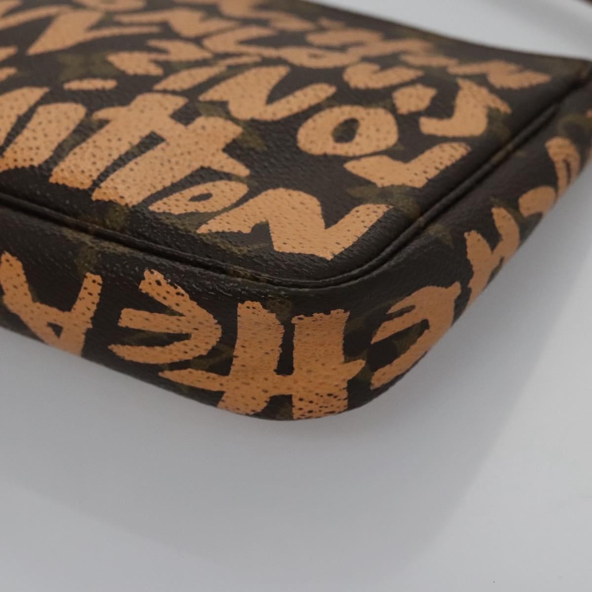 Louis Vuitton Pochette Accessoires Limited Edition Monogram Graffiti, ORANGE, CANVAS, Bag