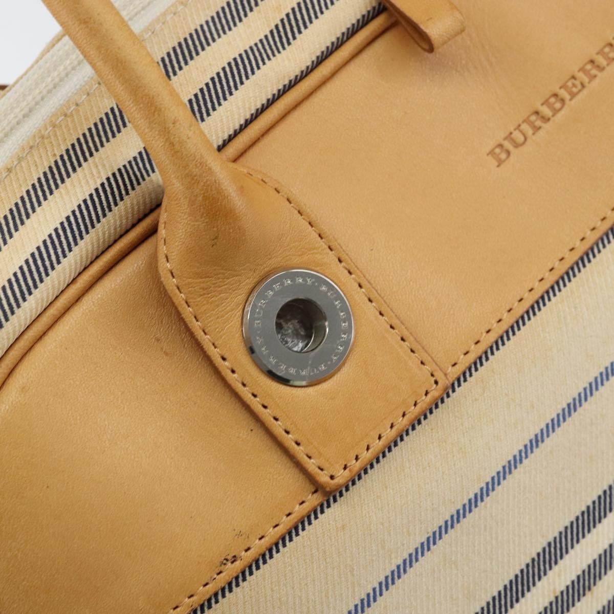 Burberry Vintage Handbag Canvas, WHITE, CANVAS, Handbag