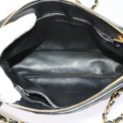 Chanel Chain Shoulder Bag Matelasse, BLACK, LEATHER, Shoulder bag