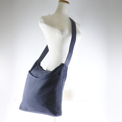 Hermes Vintage Sac De Pansage Shoulder Bag Toile, BLUE, CANVAS, Shoulder bag